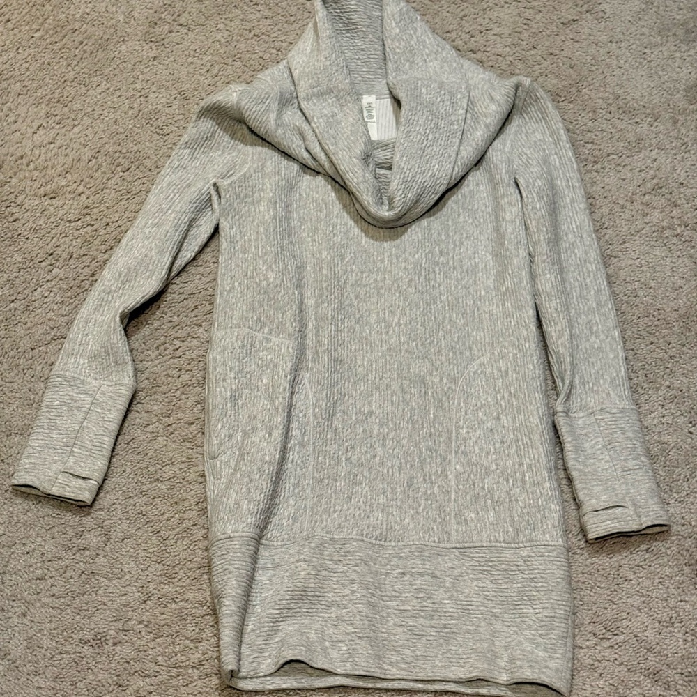 lululemon athletica Heather Gray Cowl Neck Sweater